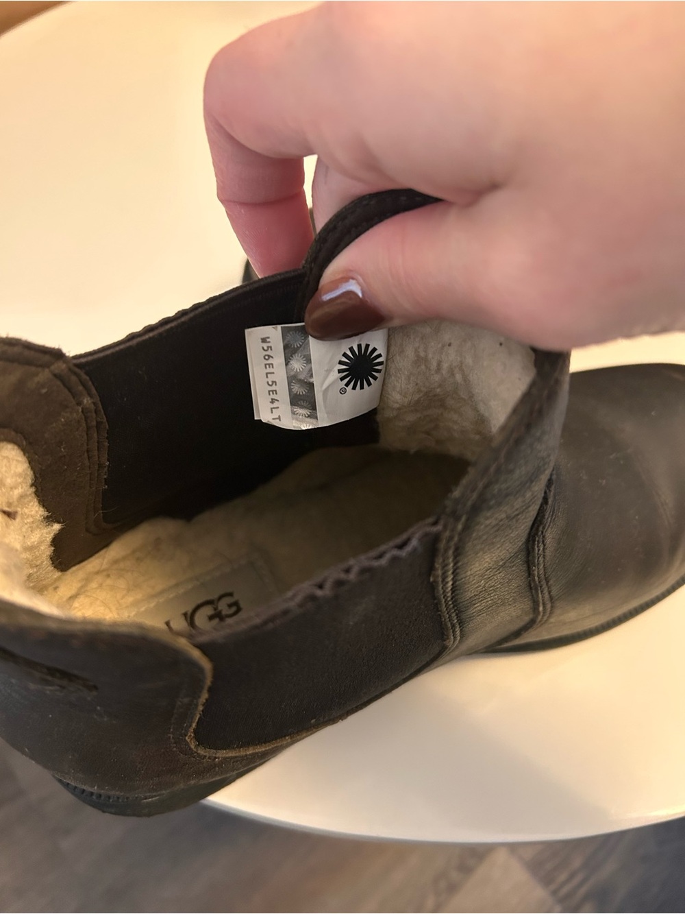 UGG Women's Chelsea Ankle Booties in Dark Brown Leather - Picture 7 of 7